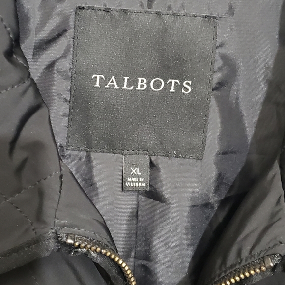 Talbots Black Quilted zip up jacket size XL - Picture 4 of 10